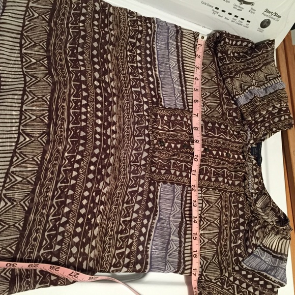Banana Republic Brown Tribal Print Blouse - Picture 4 of 8